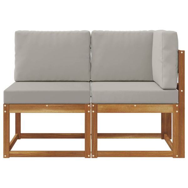 Външен модулен и ъглов диван 2 Брой Естествено и светло сиво