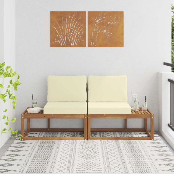 Външен край на диван с възглавница 2 Брой Натурален и Крема