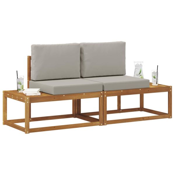 Външен край на диван 2 Брой Естествено и светло сиво