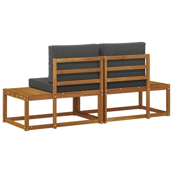 Външен край на диван с възглавница 2 Брой Натурален и Антрацит