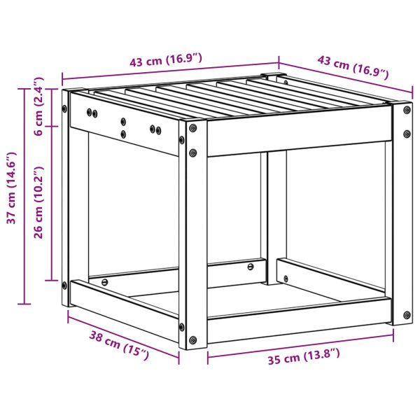 Столче пейка Естествен 43 x 43 x 37 см Солидно акациево дърво