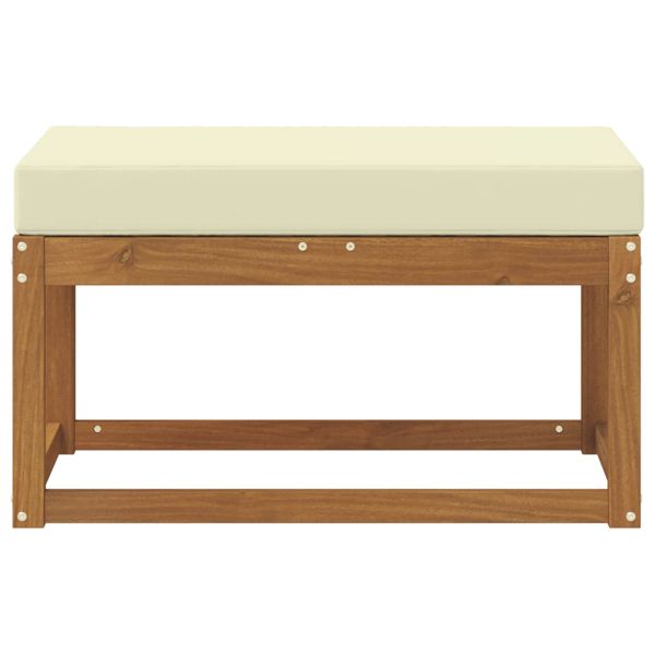 Скамейка с възглавница Натурален и Крема 79 x 43 x 37 см