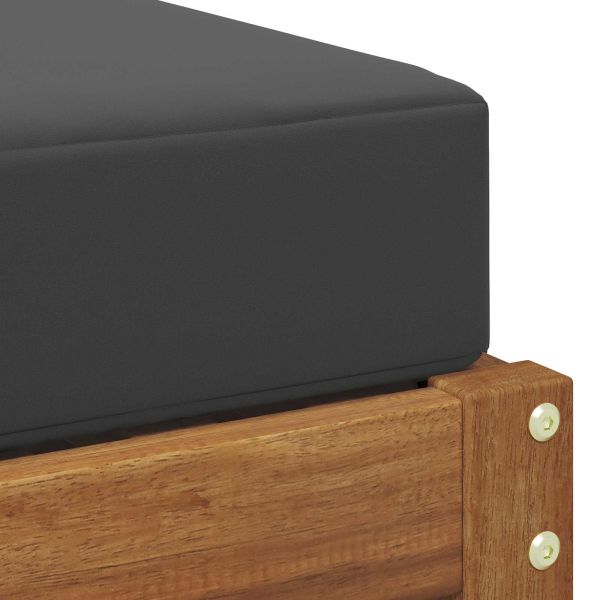 Скамейка 2 Брой Натурален и Антрацит Солидно акациево дърво