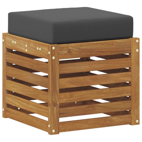 Скамейка 2 Брой Натурален и Антрацит Солидно акациево дърво