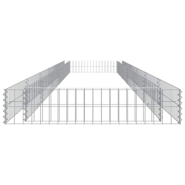 Габион повдигната леха, поцинкована стомана, 600x100x20 cм