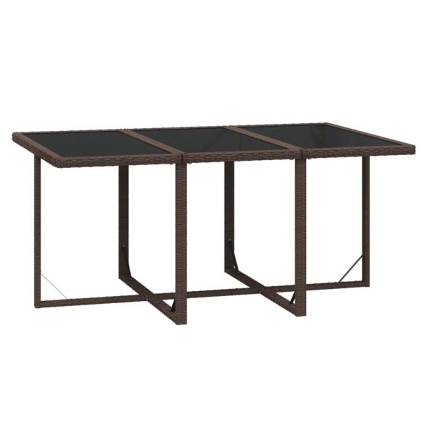 Градински трапезен комплект възглавници 7 части кафяв полиратан