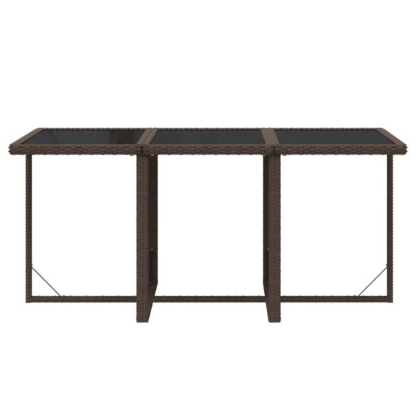 Градински трапезен комплект възглавници 7 части кафяв полиратан