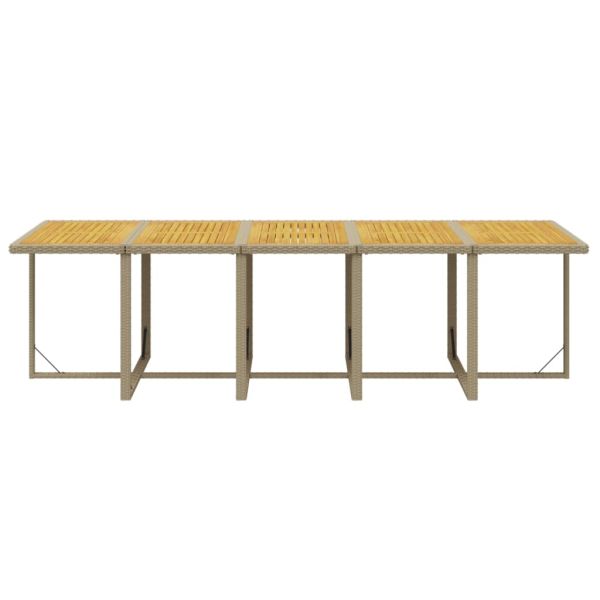 Градински комплект с възглавници, 11 части, полиратан, бежов