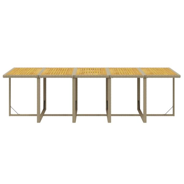 Градински комплект с възглавници 15 части бежов полиратан