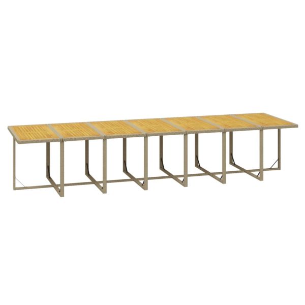 Градински комплект с възглавници 19 части бежов полиратан