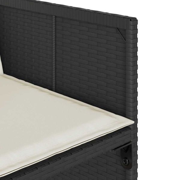 Градински трапезен комплект възглавници 9 части черен полиратан