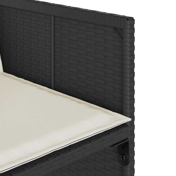 Градински комплект с възглавници 15 части полиратан черен