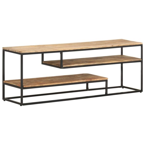 ТВ шкаф, 130x30x45 см, грубо мангово дърво