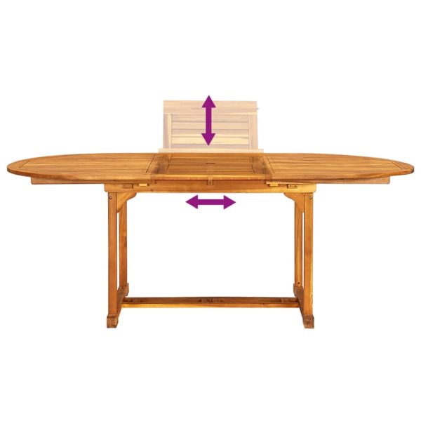 Градински трапезен комплект, 5 части, акация масив и textilene