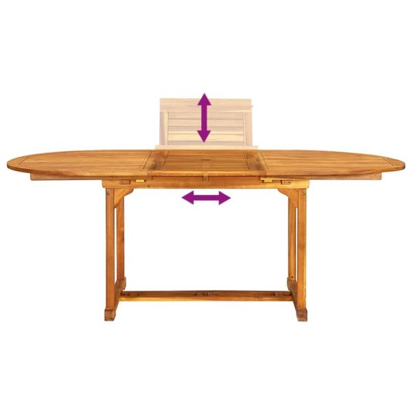 Градински трапезен комплект, 7 части, акация масив и textilene