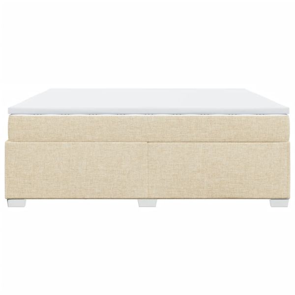 Боксспринг легло с матрак, кремаво, 200x200 см, плат