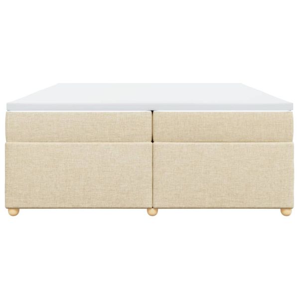 Боксспринг легло с матрак, кремаво, 200x200 см, плат