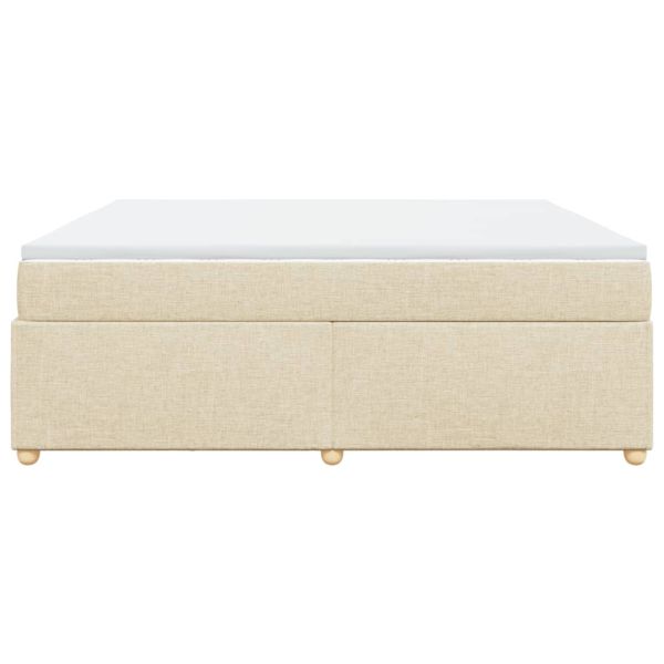 Боксспринг легло с матрак, кремаво, 200x200 см, плат