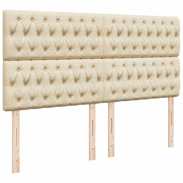 Боксспринг легло с матрак, кремаво, 200x200 см, плат