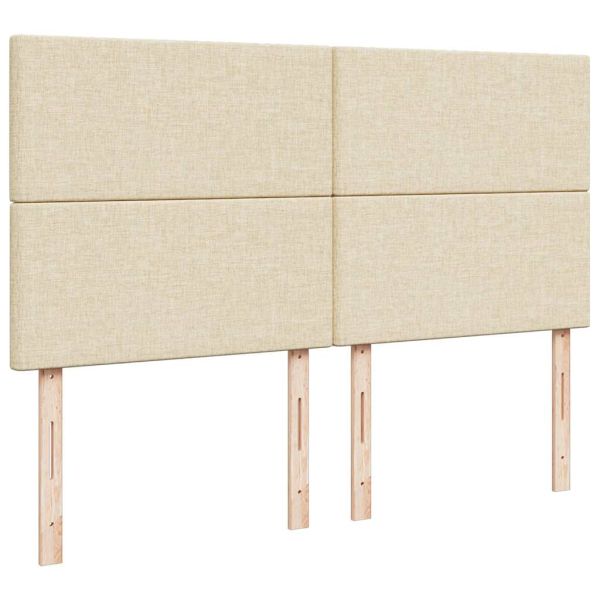 Османска легло с матраци, кремаво, 200x200 см, плат