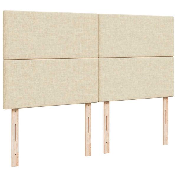 Османска легло с матрак и LED, кремаво, 200x200 см, плат