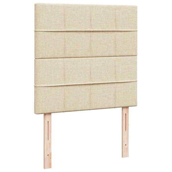 Османска легло с матрак и LED, кремаво, 100x200 см, плат