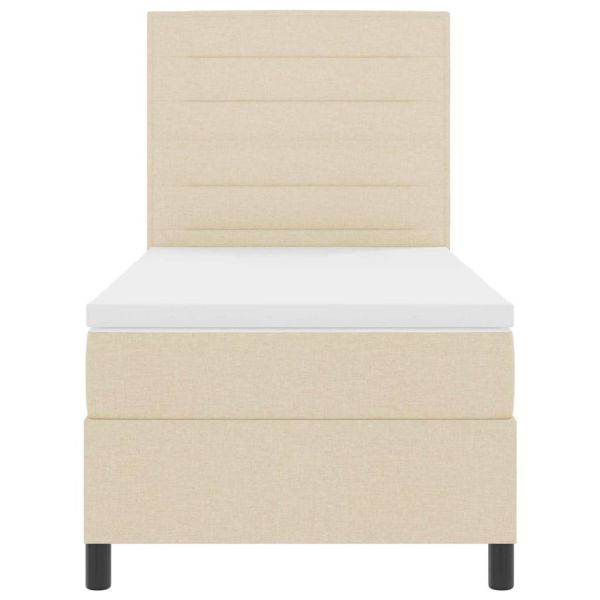 Легло с пружинирана основа с матрак Крем 100 x 200 cm текстил