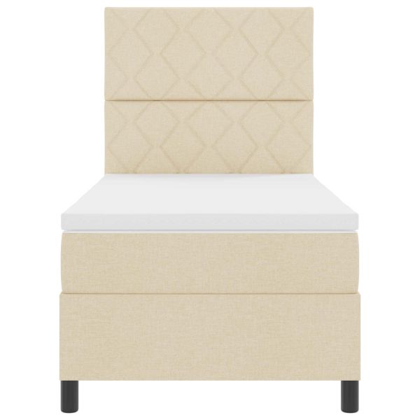 Легло с пружинирана основа с матрак Крем 100 x 200 cm текстил