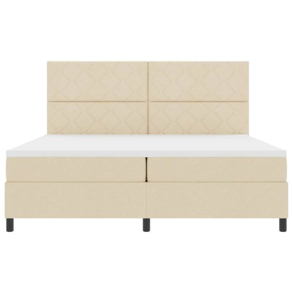 Легло с пружинирана основа с матрак Крем 200 x 200 cm текстил