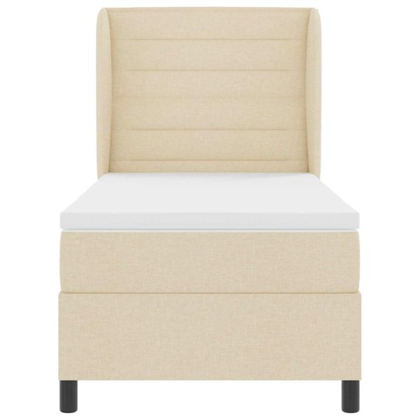 Легло с пружинирана основа с матрак Крем 100 x 200 cm текстил