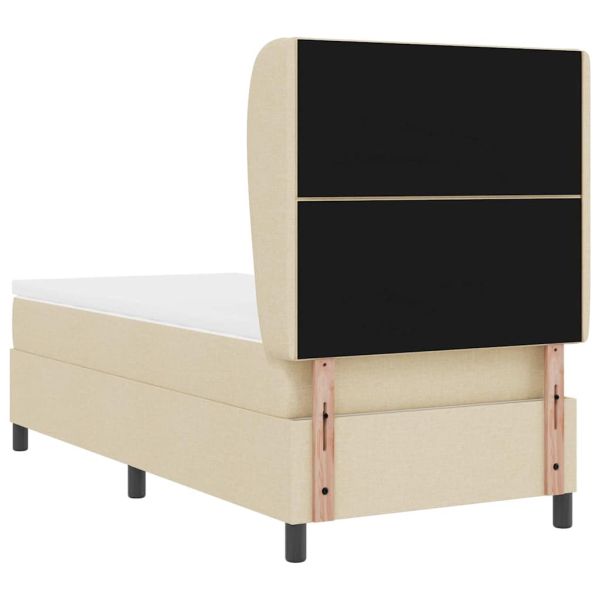 Легло с пружинирана основа с матрак Крем 100 x 200 cm текстил