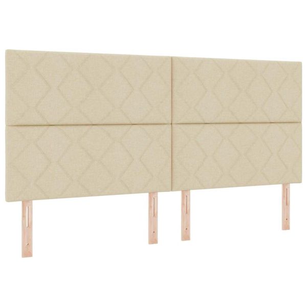 Легло с пружинирана основа с матрак Крем 200 x 200 cm текстил