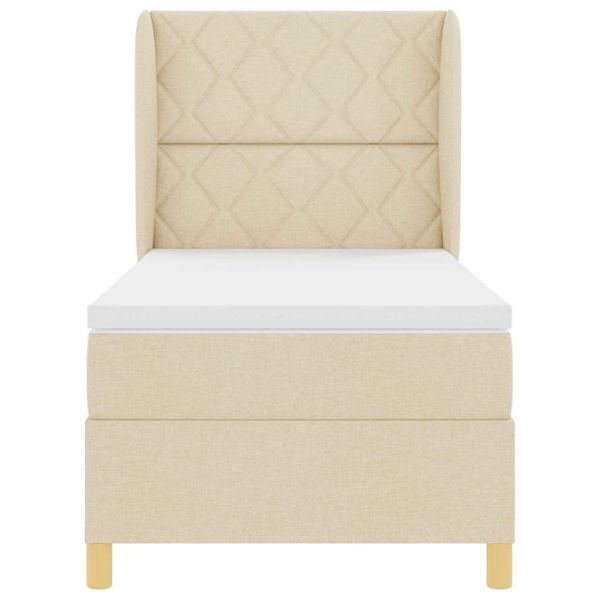 Кутия със спална основа и матрак Тъмен Сив 90x190 см Крем