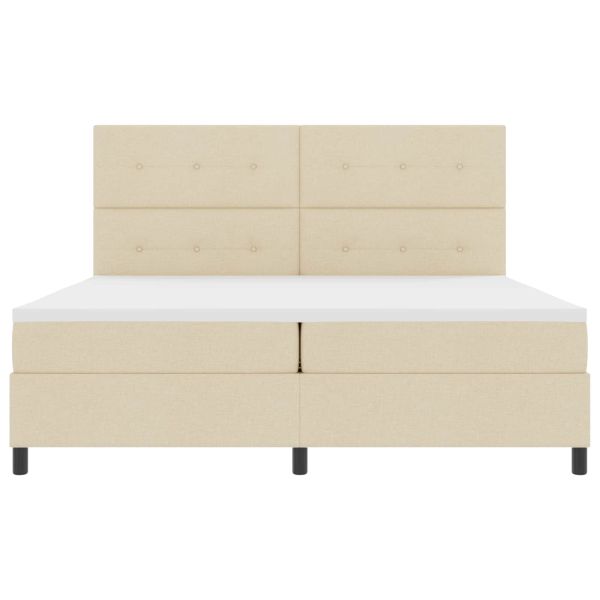 Легло с пружинирана основа с матрак Крем 200 x 200 cm текстил