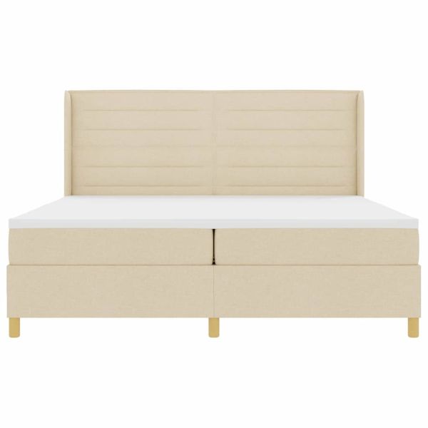 Легло с пружинирана основа с матрак Крем 140 x 200 cm текстил