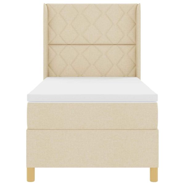 Легло с пружинирана основа с матрак Крем 140 x 200 cm текстил