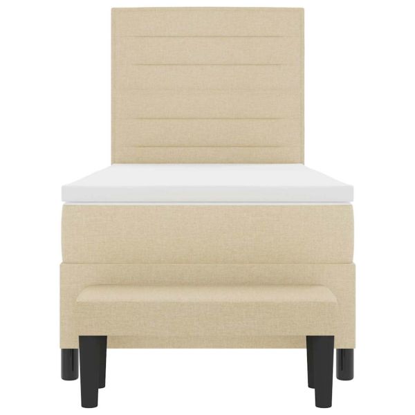 Легло с пружинирана основа с матрак Крем 100 x 200 cm текстил