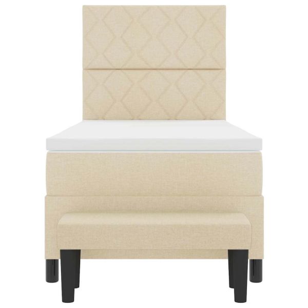 Легло с пружинирана основа с матрак Крем 100 x 200 cm текстил