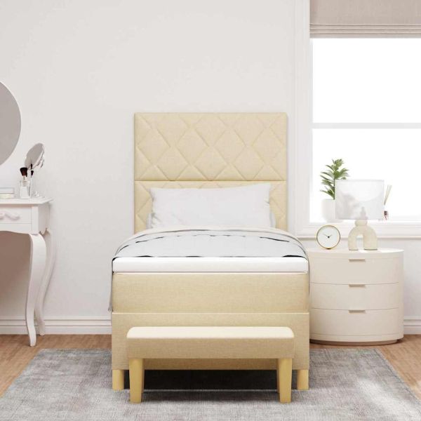 Легло с пружинирана основа с матрак Крем 100 x 200 cm текстил