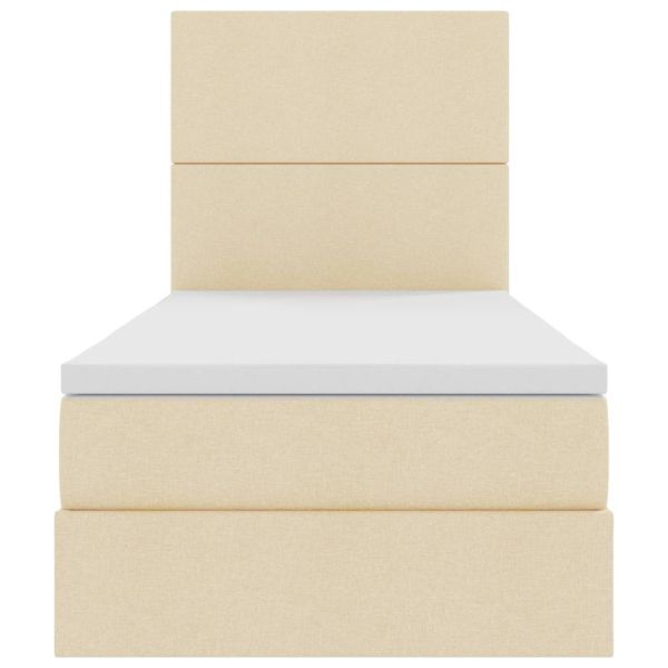 Легло с място за съхранение и матрак Кремав 100 x 200 cm