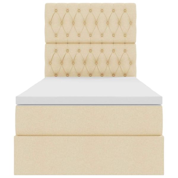 Легло с място за съхранение и матрак Кремав 100 x 200 cm