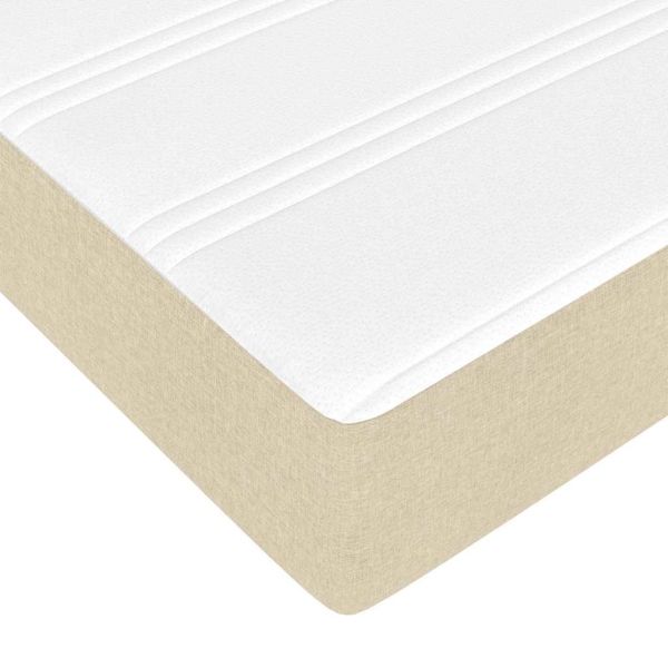 Легло с пружинирана основа с матрак Крем 200 x 200 cm текстил