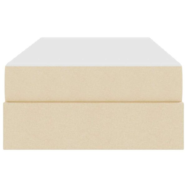 Легло с място за съхранение и матрак с матрак Крем 100 x 200 cm