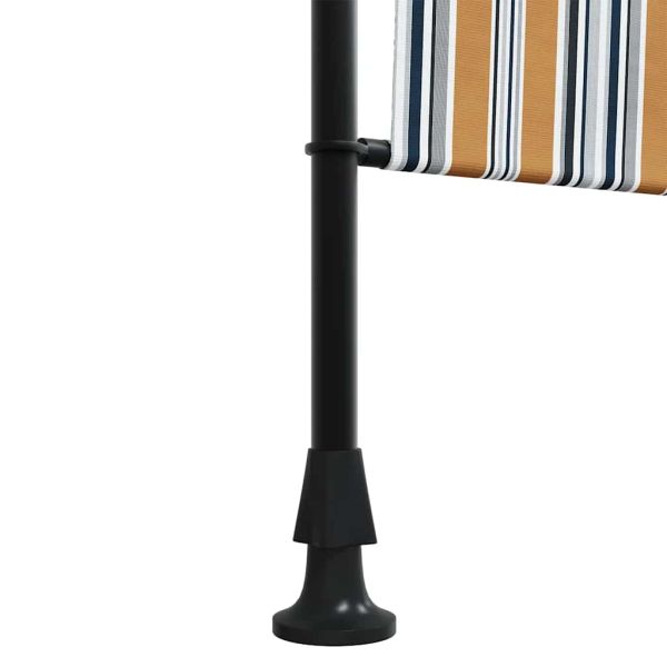 Външна ролетна щора, жълто и бяло, 100x270 см, плат и стомана