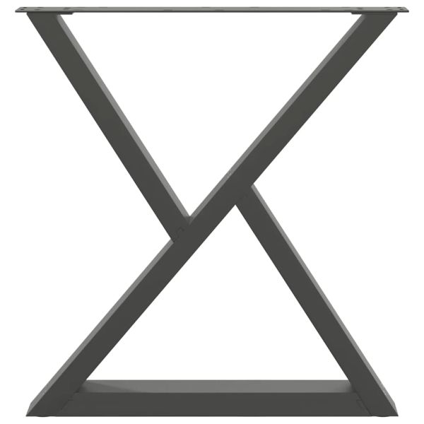 Крака за трапезна маса, 2 бр., антрацит, 80x(72-73,3) см, стомана