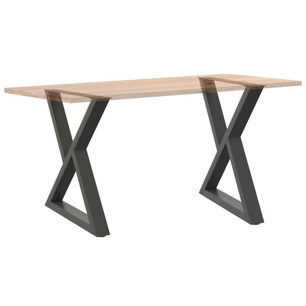 Крака за трапезна маса, 2 бр., антрацит, 80x(72-73,3) см, стомана