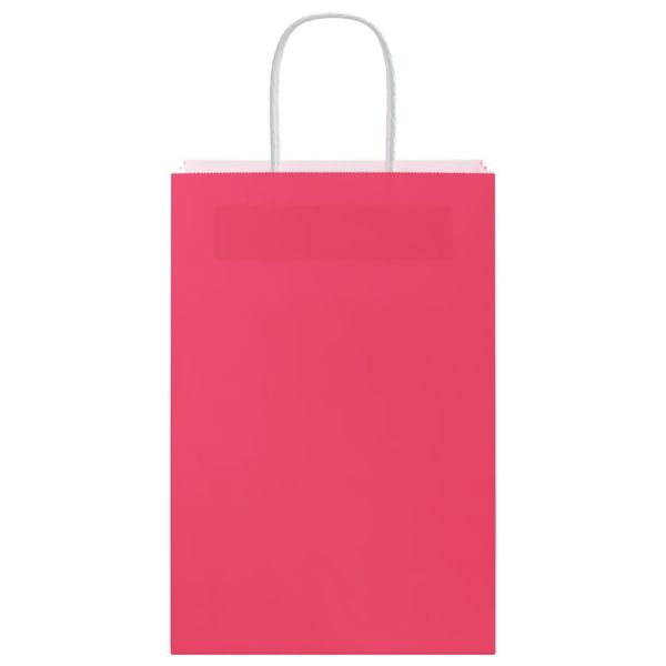 Хартиени торбички 50 бр с дръжки розови 21x11x31 см