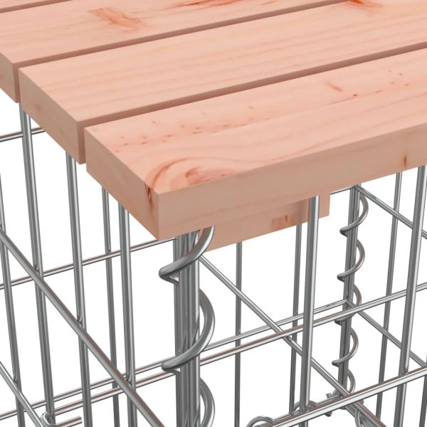 Градинска пейка дизайн габион 203x31x42 см дугласко дърво масив