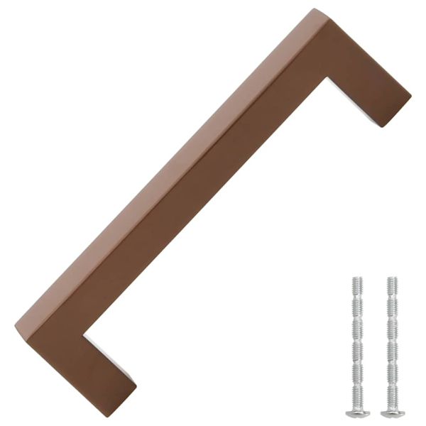 Дръжки за шкафове, 10 бр, бронз, 128 мм, неръждаема стомана