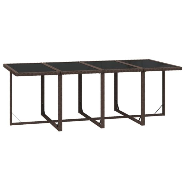 Градински комплект с възглавници 9 части полиратан кафяв